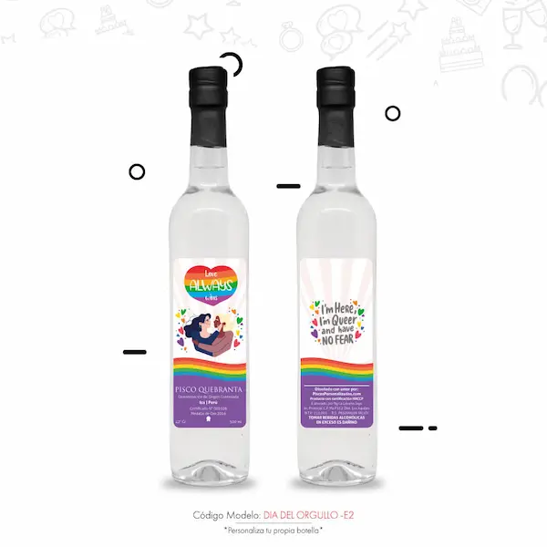 Pisco personalizado de la comunidad lgbt